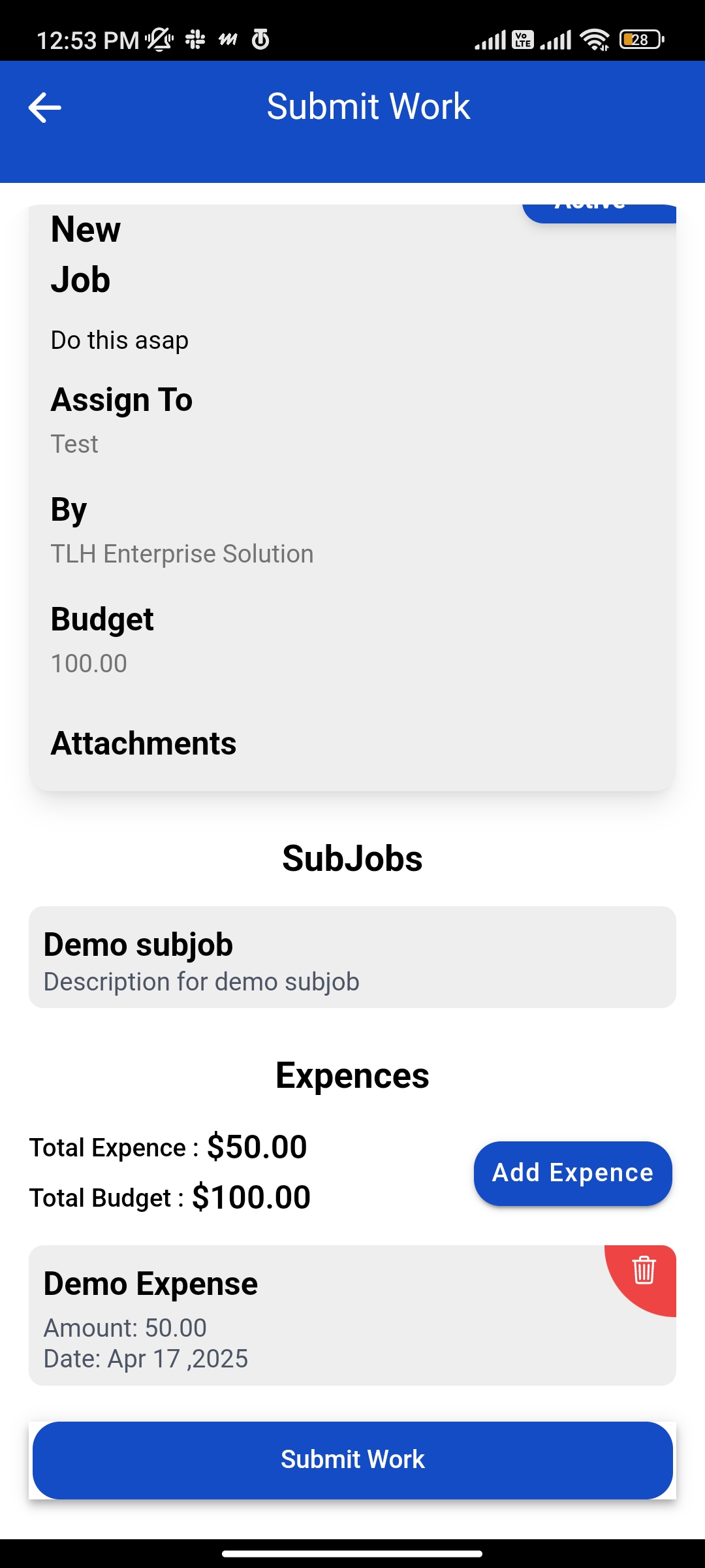 Commission Tracking Screenshot